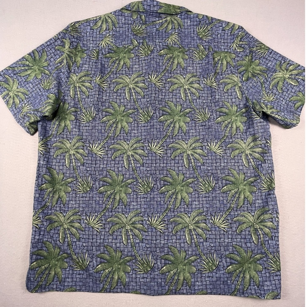 Tommy Bahama Shirt Mens XL Blue Palm Tree IslandZone Bahama Coast Recycled Blend - Picture 10 of 10
